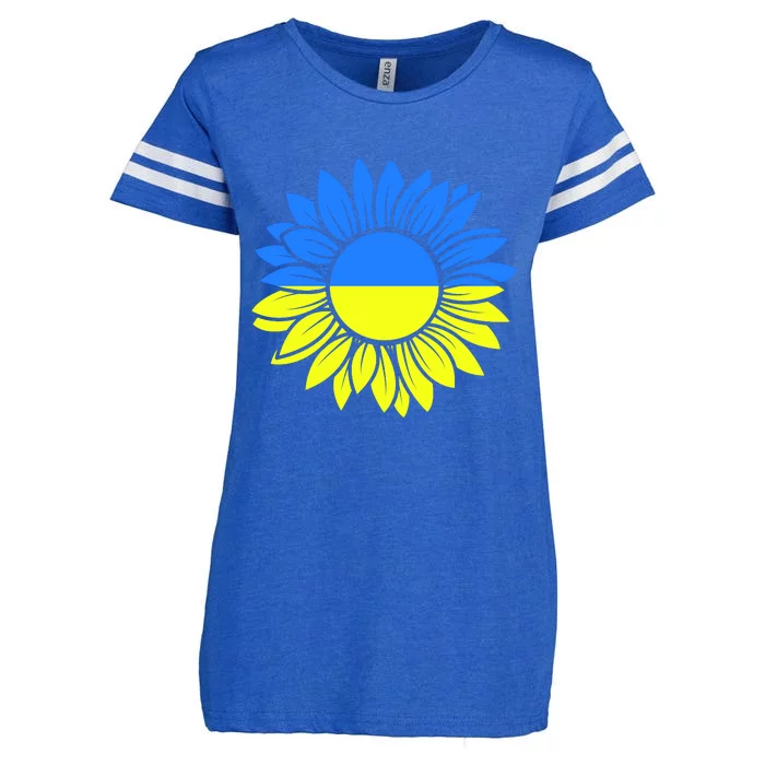 Sunflower Of Peace Ukraine Strong Vyshyvanka Enza Ladies Jersey Football T-Shirt