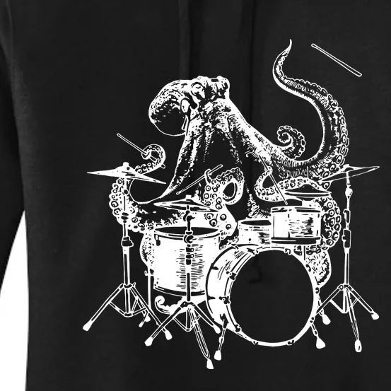 SEEMBO Octopus Playing Drums Drummer Drumming Musician Band Women's Pullover Hoodie