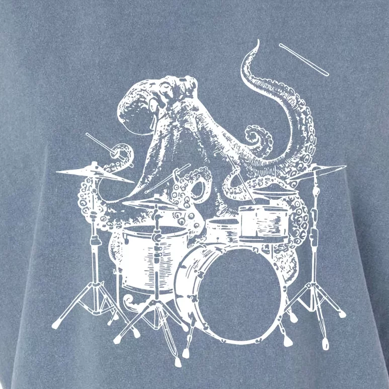 SEEMBO Octopus Playing Drums Drummer Drumming Musician Band Garment-Dyed Women's Muscle Tee