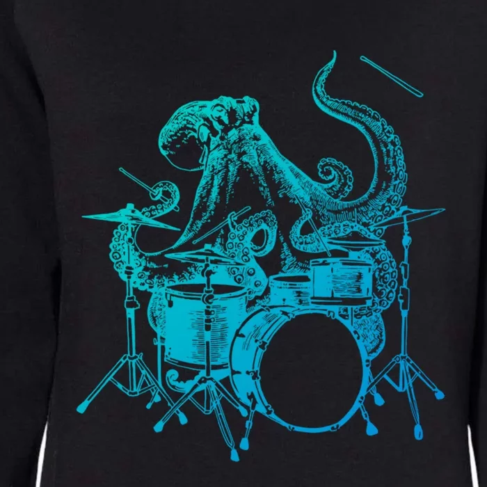 Seembo Octopus Playing Drums Drummer Drumming Musician Band Cute Gift Womens California Wash Sweatshirt