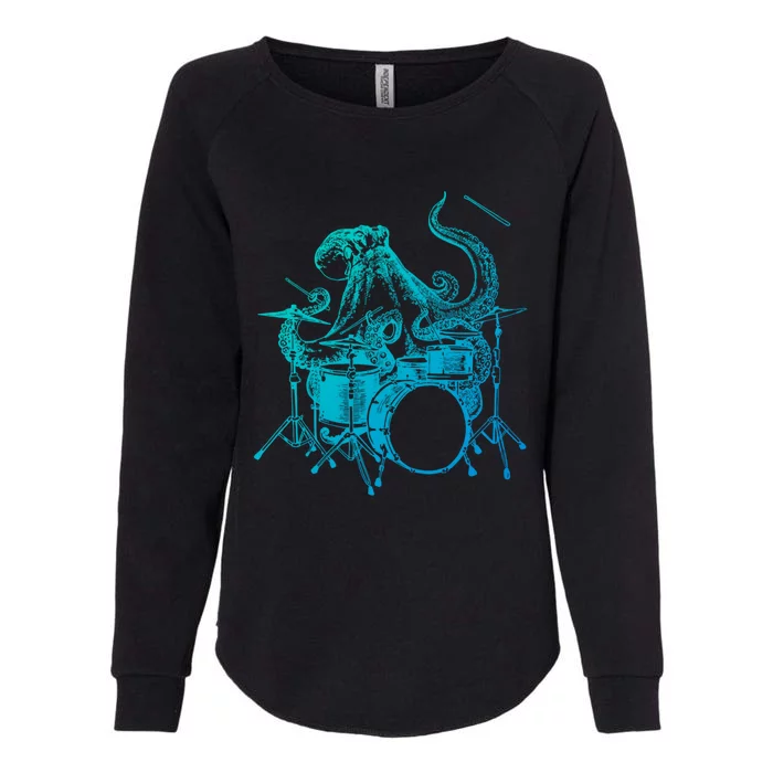 Seembo Octopus Playing Drums Drummer Drumming Musician Band Cute Gift Womens California Wash Sweatshirt