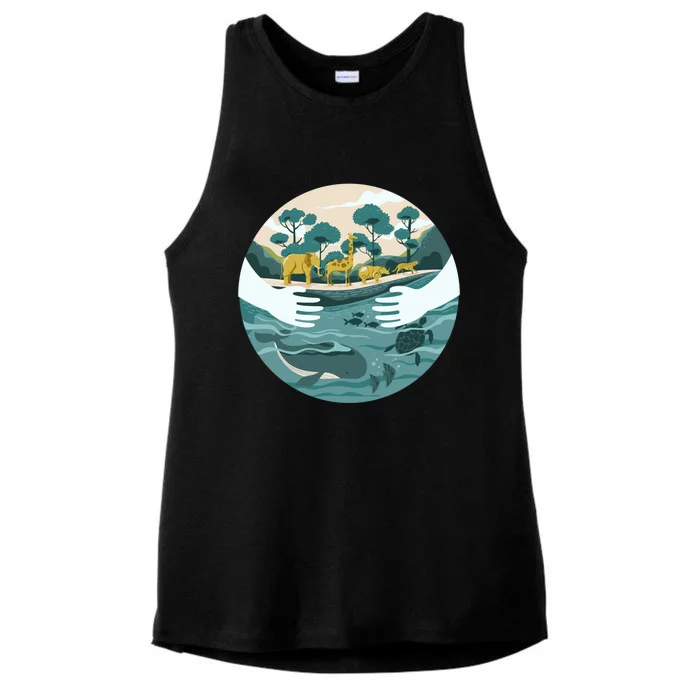 Save Our Planet Global Warming Climate Change Awareness Gift Ladies Tri-Blend Wicking Tank