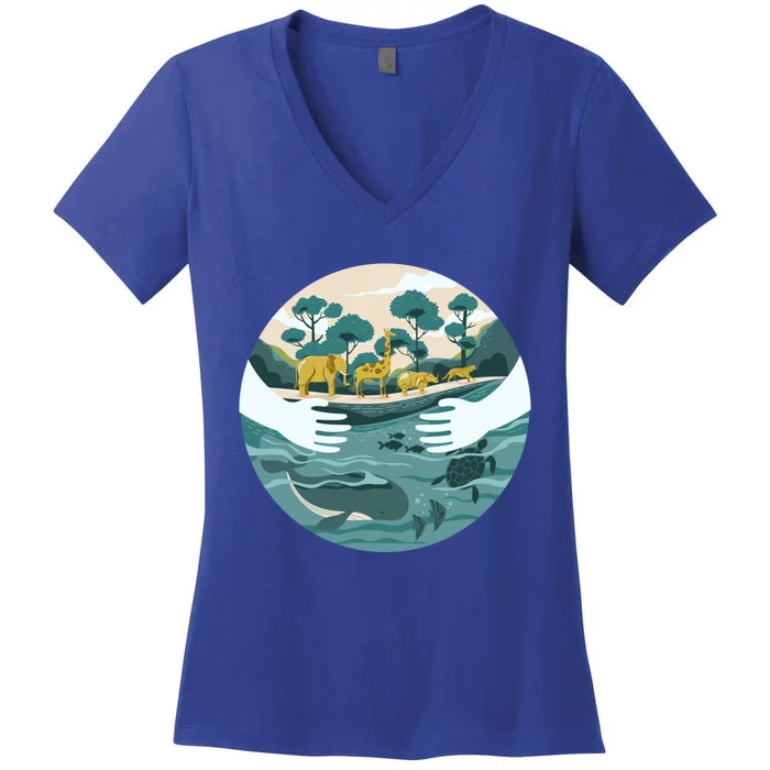 Save Our Planet Global Warming Climate Change Awareness Gift Women's V-Neck T-Shirt