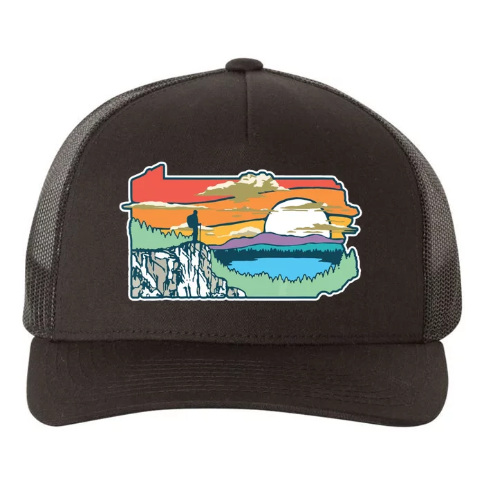 State Of Pennsylvania Nature Illustration Outdoor Graphic Yupoong Adult 5-Panel Trucker Hat