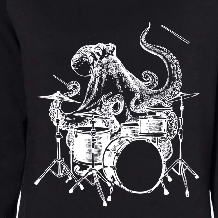 Seembo Octopus Playing Drums Drummer Drumming Musician Band Gift Womens California Wash Sweatshirt