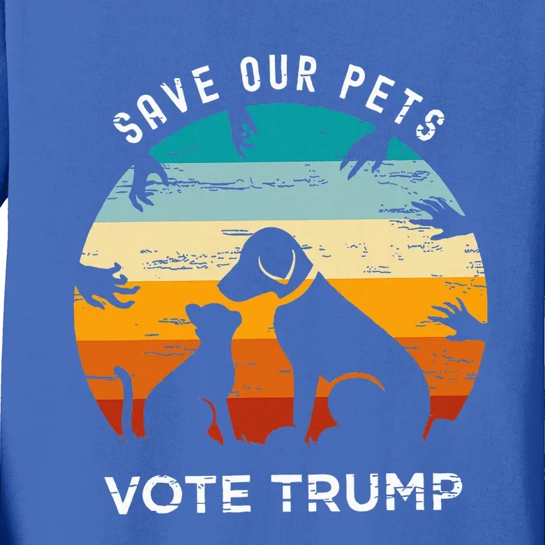 Save Our Pet Vote Trump 2024 Kids Long Sleeve Shirt