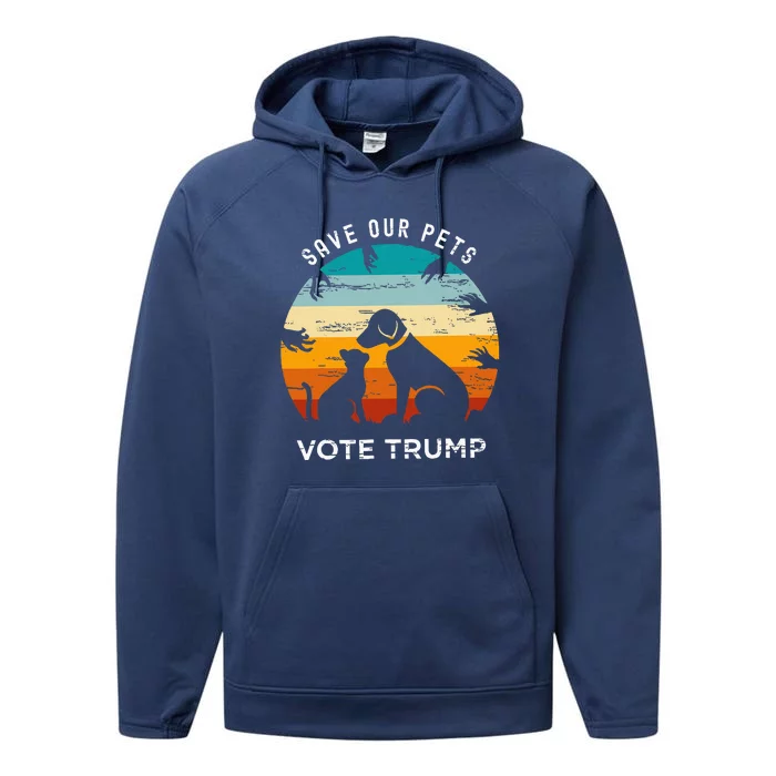 Save Our Pet Vote Trump 2024 Performance Fleece Hoodie