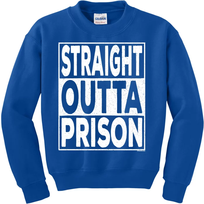 Straight Outta Prison Gift Kids Sweatshirt