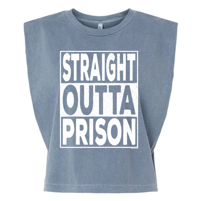 Straight Outta Prison Gift Garment-Dyed Women's Muscle Tee