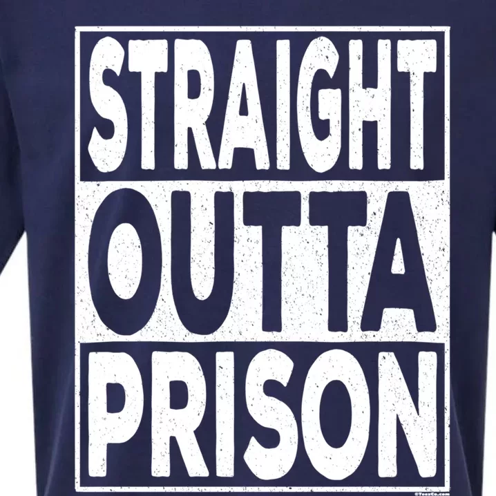 Straight Outta Prison Gift Sueded Cloud Jersey T-Shirt