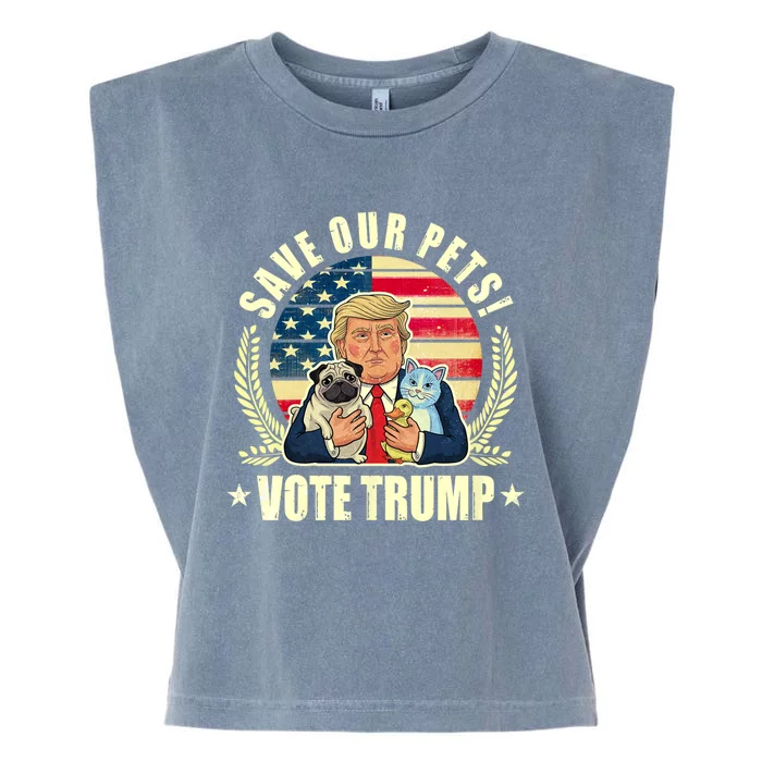 Save Our Pets Vote For Trump 2024 Trump Vance 2024 Election Garment-Dyed Women's Muscle Tee