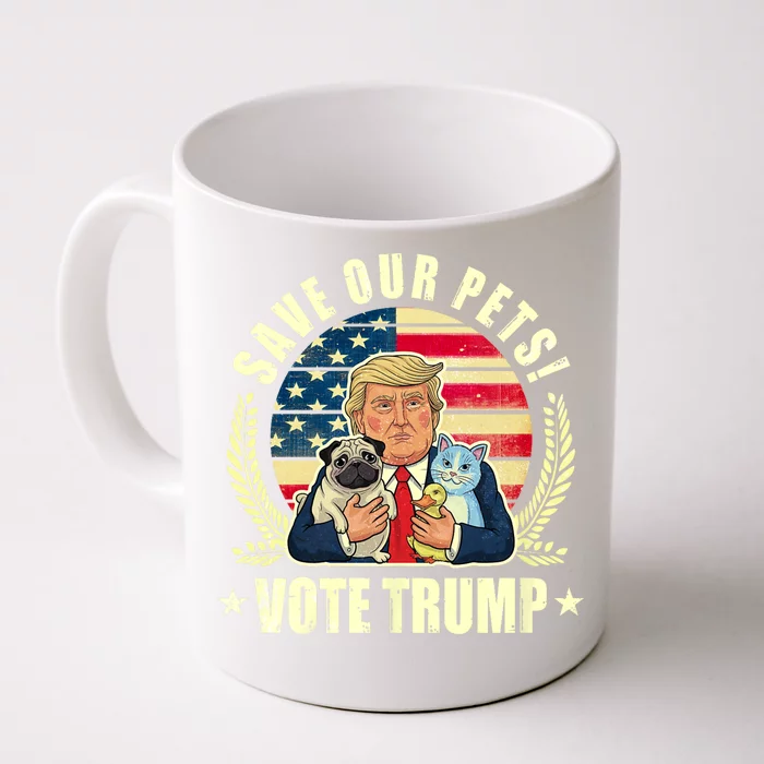 Save Our Pets Vote For Trump 2024 Trump Vance 2024 Election Front & Back Coffee Mug