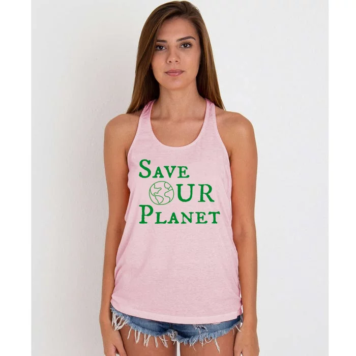 Save Our Planegift Earth Day Environt Day Earth Gift Women's Knotted Racerback Tank