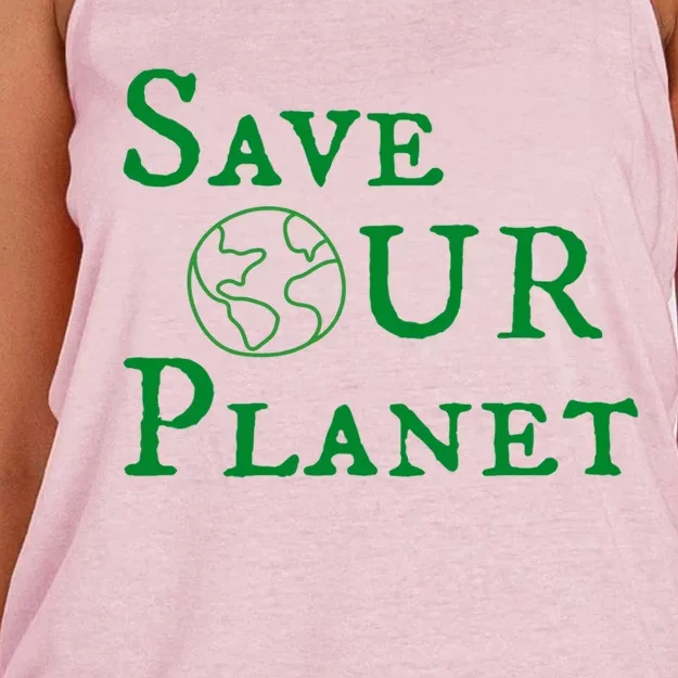 Save Our Planegift Earth Day Environt Day Earth Gift Women's Knotted Racerback Tank