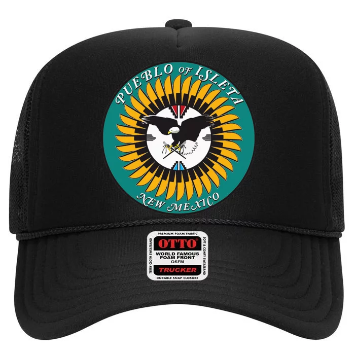 Seal Of Pueblo Of Isleta Indian Reservation High Crown Mesh Trucker Hat