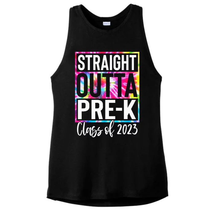 Straight Outta PreK Graduation Last Day Of School Teacher Ladies Tri-Blend Wicking Tank