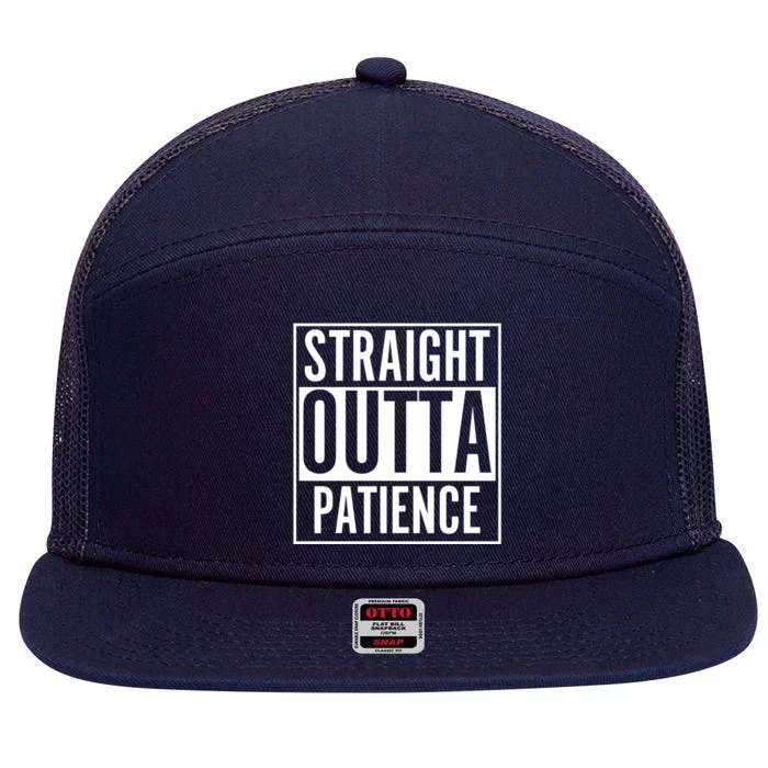 Straight Outta Patience Cool Gift 7 Panel Mesh Trucker Snapback Hat