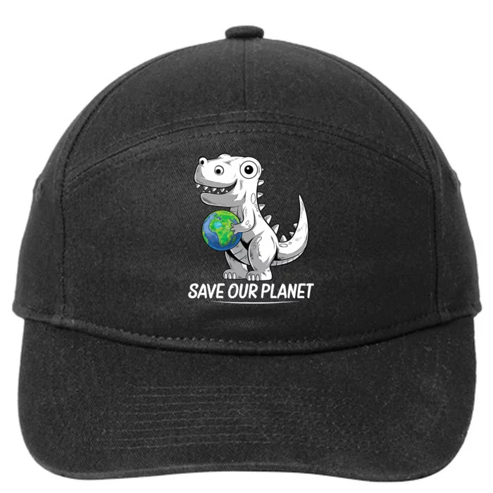 Save Our Planet Earth Day 2024 T Rex Environment 7-Panel Snapback Hat