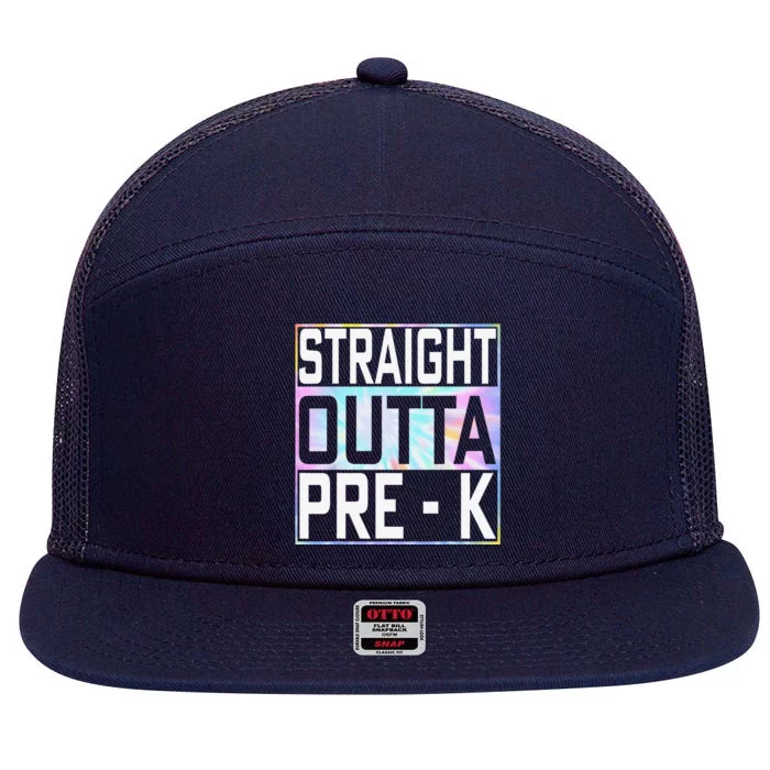 Straight Outta Pre K Preschool Graduation Gifts 7 Panel Mesh Trucker Snapback Hat