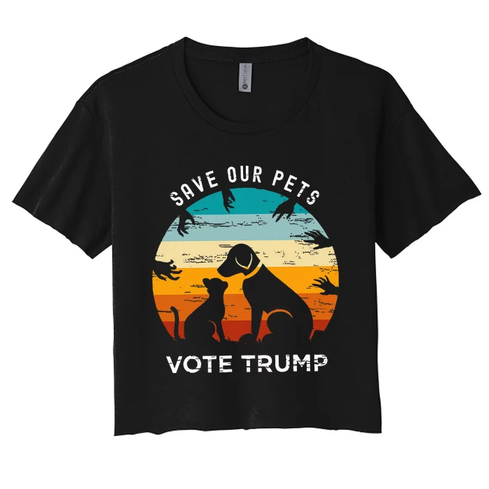 Save Our Pet Vote Trump 2024 Women's Crop Top Tee