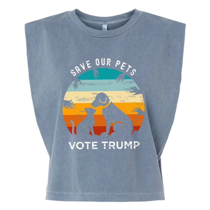 Save Our Pet Vote Trump 2024 Garment-Dyed Women's Muscle Tee