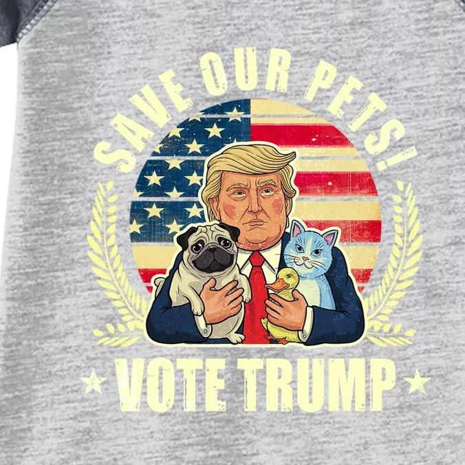 Save Our Pets Vote For Trump 2024 Trump Vance 2024 Election Infant Baby Jersey Bodysuit