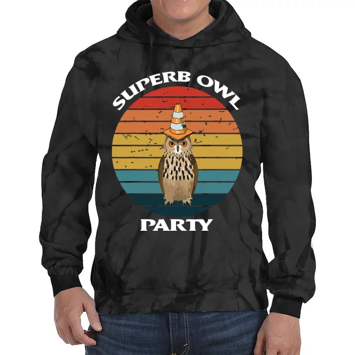 Superb Owl Party Retro Vintage Owl Lover Tie Dye Hoodie