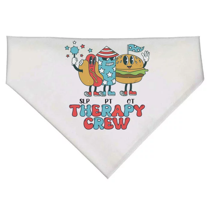 Slp Ot Pt Therapy Crew 4th Of July Patriotic America Vibes Gift USA-Made Doggie Bandana