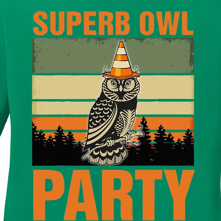 Superb Owl Party Ladies Long Sleeve Shirt