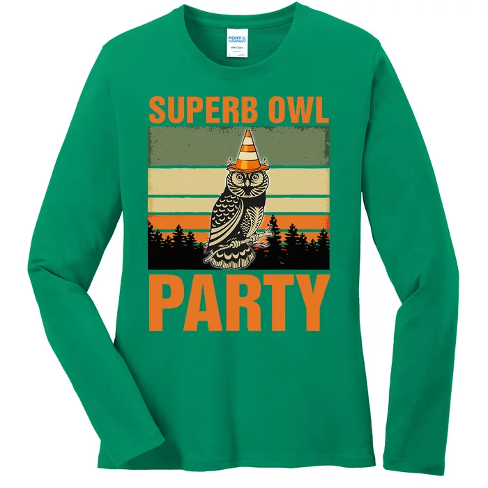 Superb Owl Party Ladies Long Sleeve Shirt