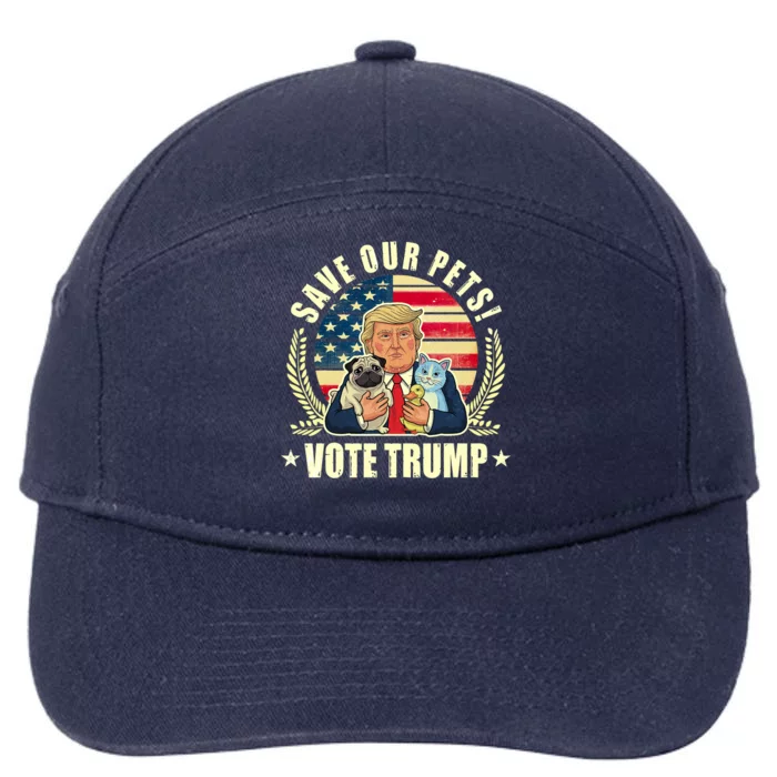 Save Our Pets Vote For Trump 2024 Trump Vance 2024 Election 7-Panel Snapback Hat