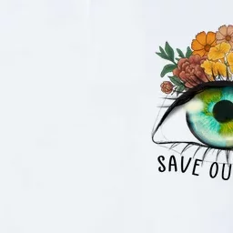 Save Our Planet Floral Eyes Art Earth Day Softstyle Adult Sport Polo