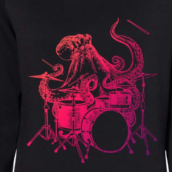 Seembo Octopus Playing Drums Drummer Drumming Musician Band Cute Gift Womens California Wash Sweatshirt