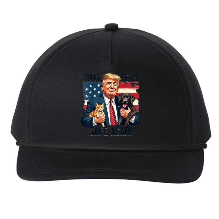 Save Our Pets Vote Trump Funny Trump Make Pets Safe Again Gift Snapback Five-Panel Rope Hat