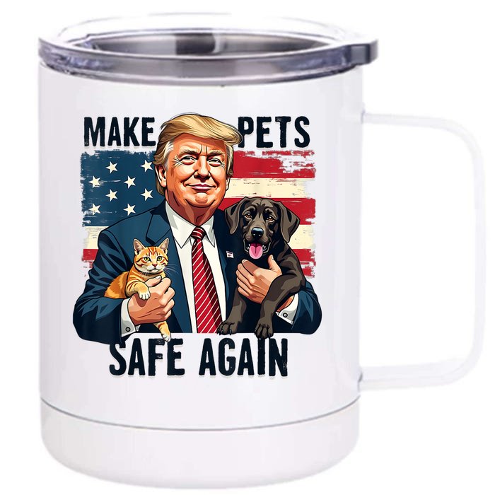 Save Our Pets Vote Trump Funny Trump Make Pets Safe Again Gift Front & Back 12oz Stainless Steel Tumbler Cup