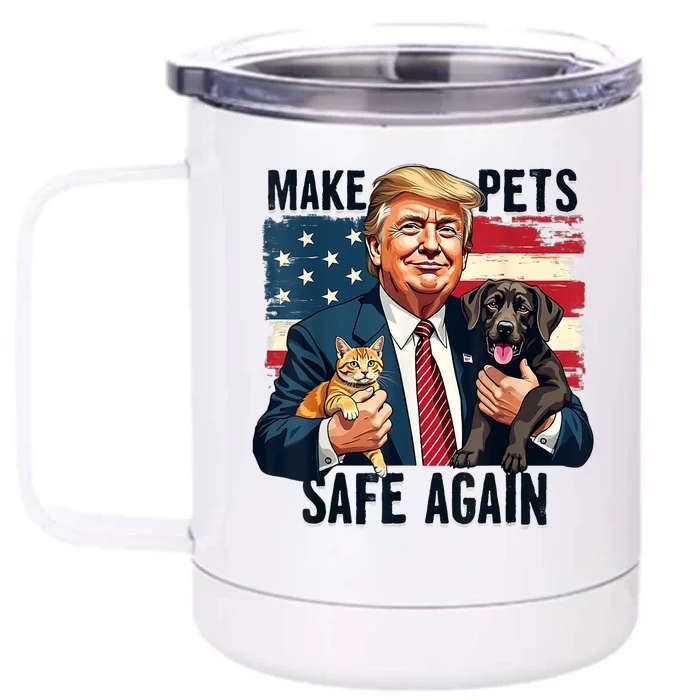 Save Our Pets Vote Trump Funny Trump Make Pets Safe Again Gift Front & Back 12oz Stainless Steel Tumbler Cup