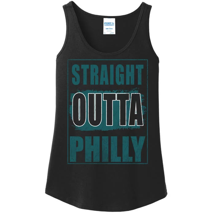 Straight Outta Philly Philadelphia Football Fans Ladies Essential Tank