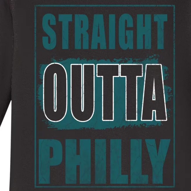 Straight Outta Philly Philadelphia Football Fans Baby Long Sleeve Bodysuit