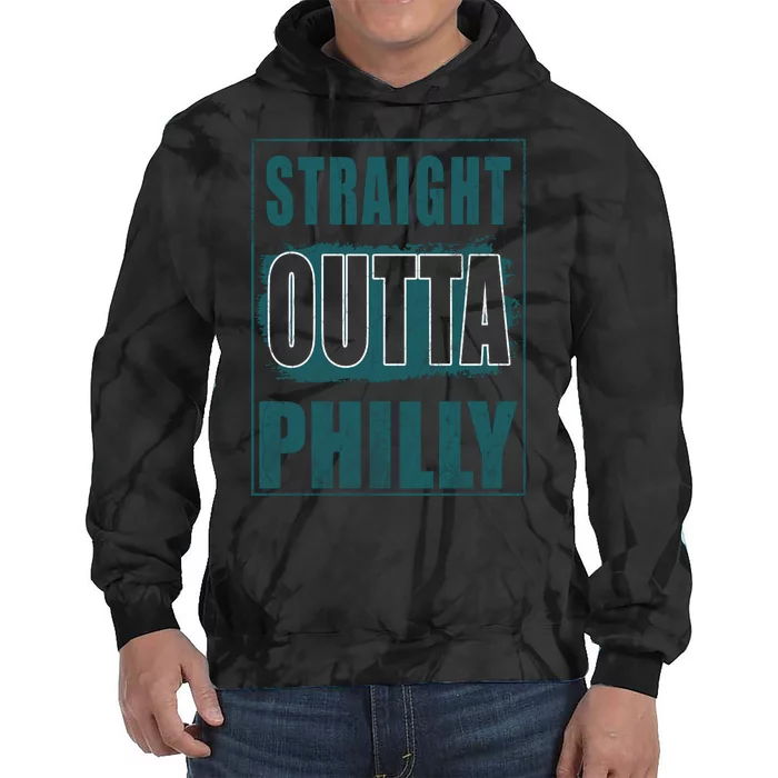 Straight Outta Philly Philadelphia Football Fans Tie Dye Hoodie