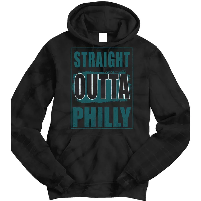 Straight Outta Philly Philadelphia Football Fans Tie Dye Hoodie