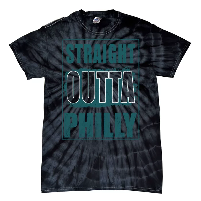 Straight Outta Philly Philadelphia Football Fans Tie-Dye T-Shirt