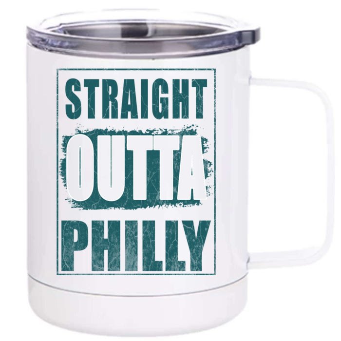 Straight Outta Philly Philadelphia Football Fans Front & Back 12oz Stainless Steel Tumbler Cup