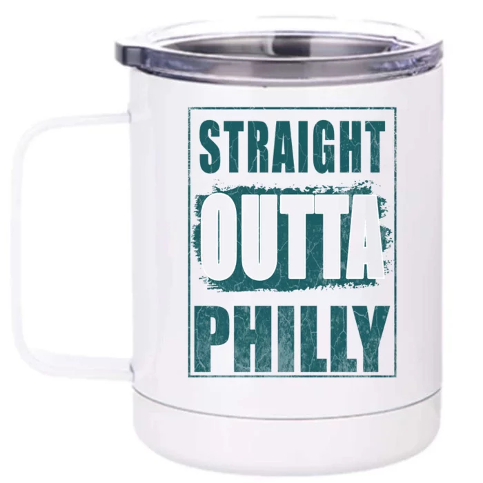 Straight Outta Philly Philadelphia Football Fans Front & Back 12oz Stainless Steel Tumbler Cup