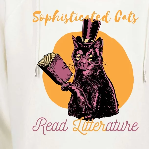 Sophisticated Cats Read Litterature Womens Funnel Neck Pullover Hood