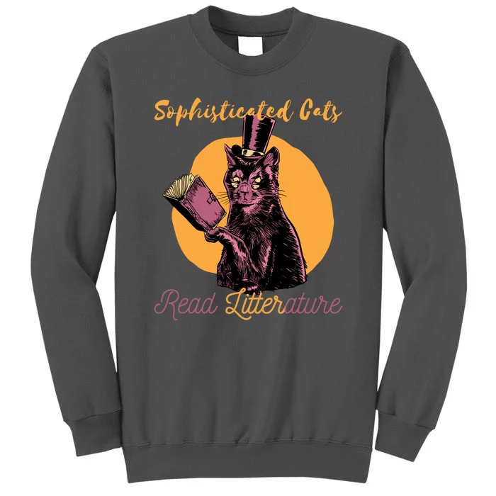 Sophisticated Cats Read Litterature Tall Sweatshirt