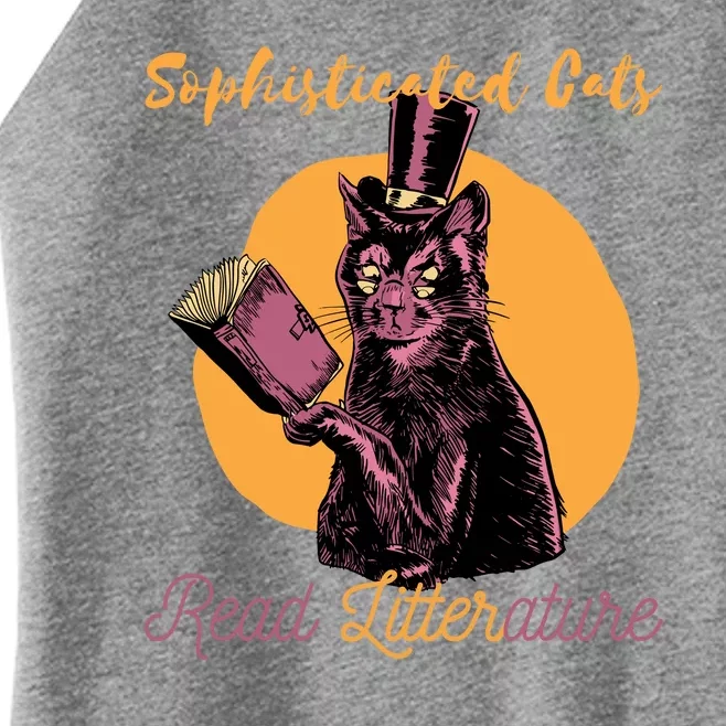 Sophisticated Cats Read Litterature Women’s Perfect Tri Rocker Tank