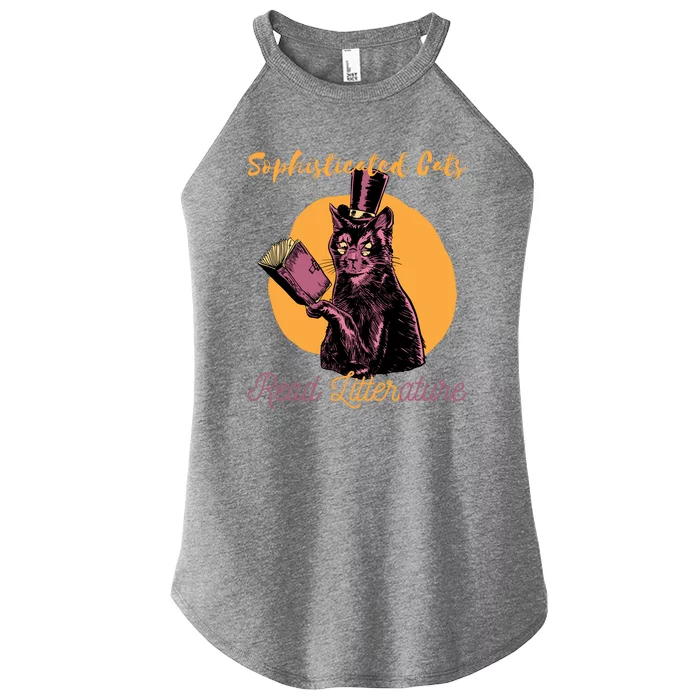 Sophisticated Cats Read Litterature Women’s Perfect Tri Rocker Tank