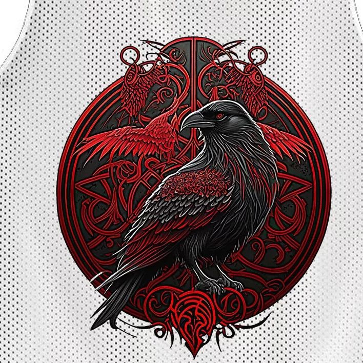 Scandinavian Odin Raven Mesh Reversible Basketball Jersey Tank