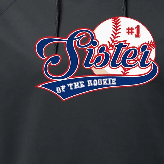 Sister of Rookie 1st Birthday Baseball Theme Matching Party Performance Fleece Hoodie