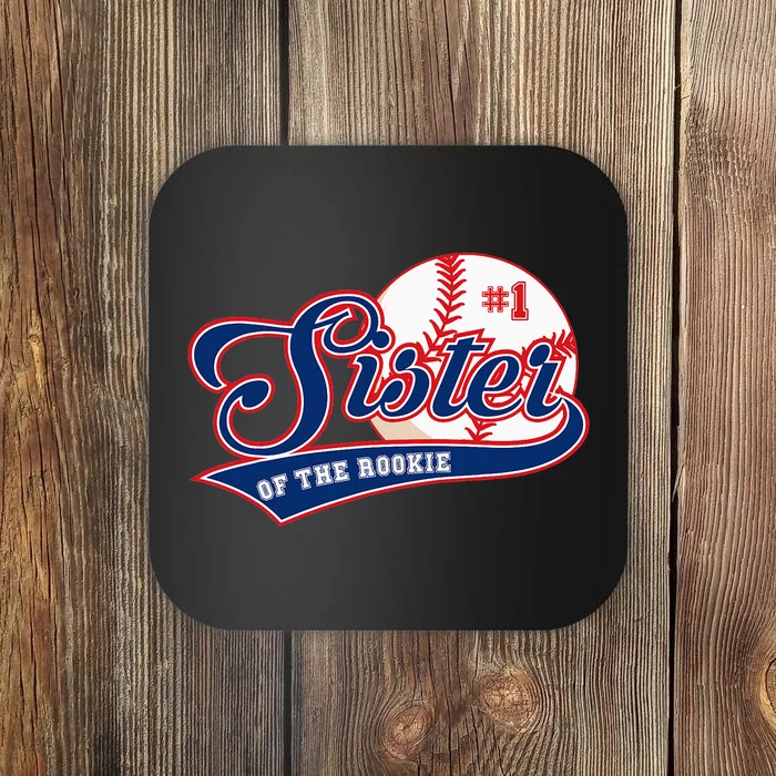 Sister of Rookie 1st Birthday Baseball Theme Matching Party Coaster